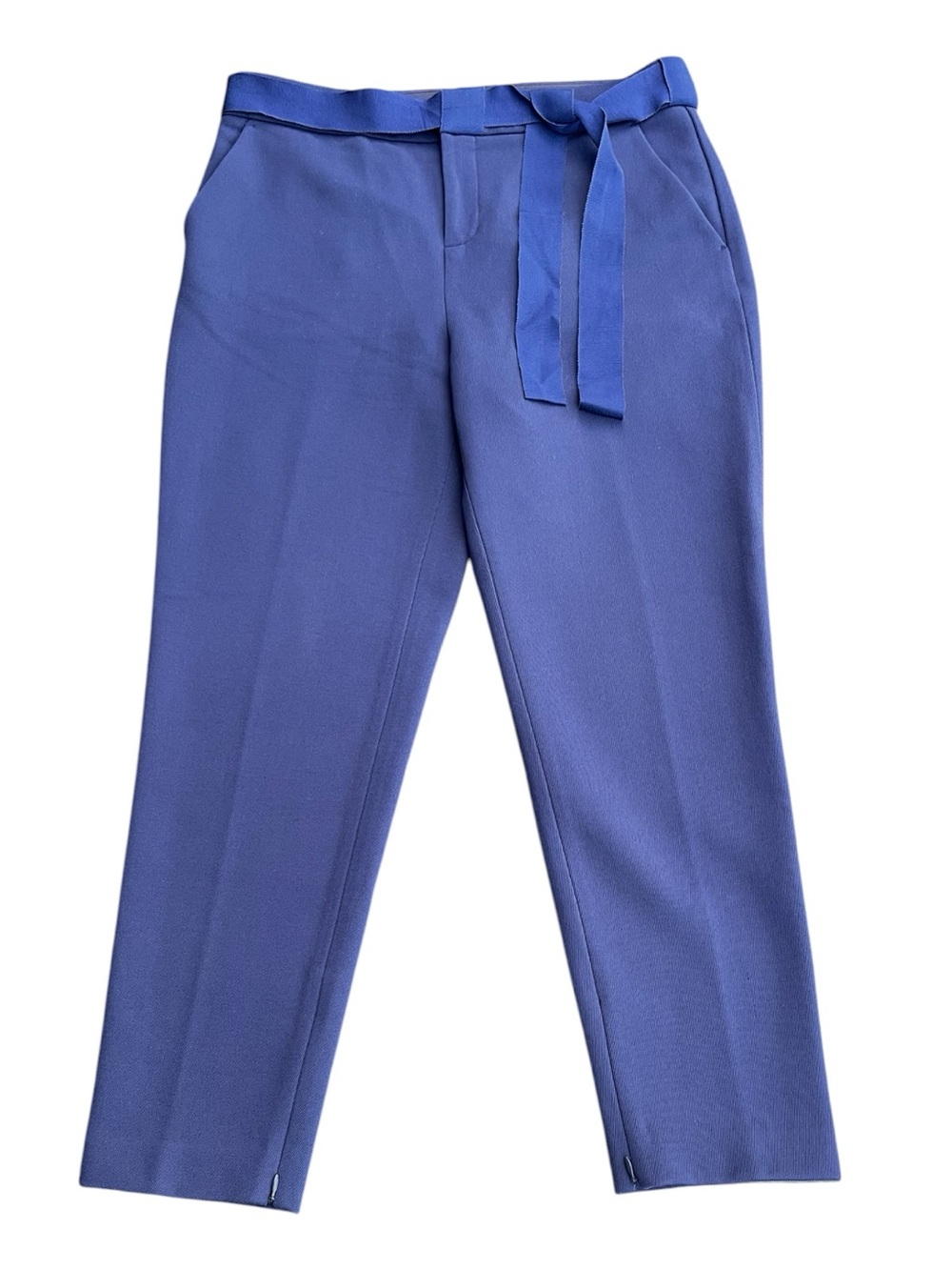 Ports 1961 Blue/Purple Tie-Waist Taper Leg Zip Hem Ankle Pants (10)